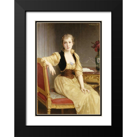 Lady Maxwell Black Modern Wood Framed Art Print with Double Matting by Bouguereau, William-Adolphe