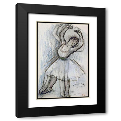 Study of a Dancer Black Modern Wood Framed Art Print with Double Matting by Degas, Edgar