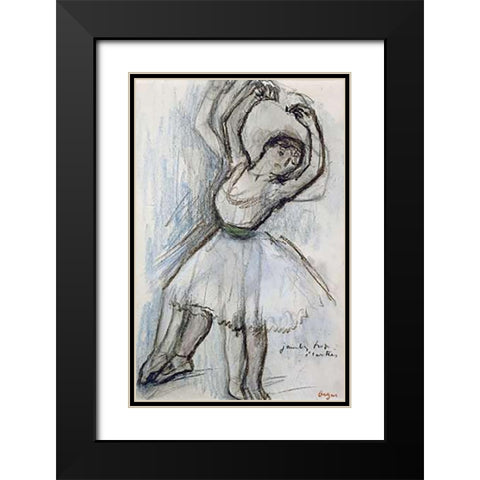 Study of a Dancer Black Modern Wood Framed Art Print with Double Matting by Degas, Edgar