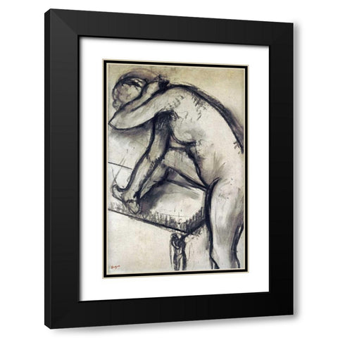 Study of a Dancer Black Modern Wood Framed Art Print with Double Matting by Degas, Edgar