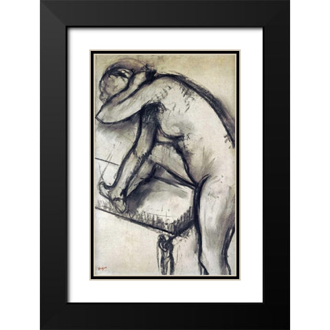 Study of a Dancer Black Modern Wood Framed Art Print with Double Matting by Degas, Edgar
