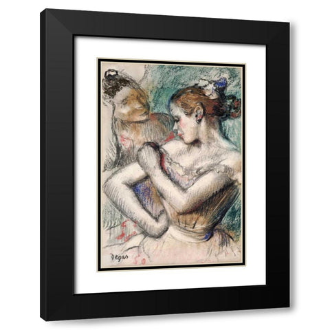 Danseuse Black Modern Wood Framed Art Print with Double Matting by Degas, Edgar