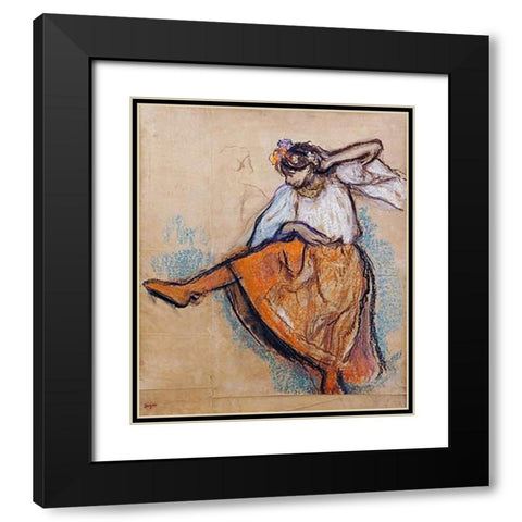 The Russian Dancer Black Modern Wood Framed Art Print with Double Matting by Degas, Edgar