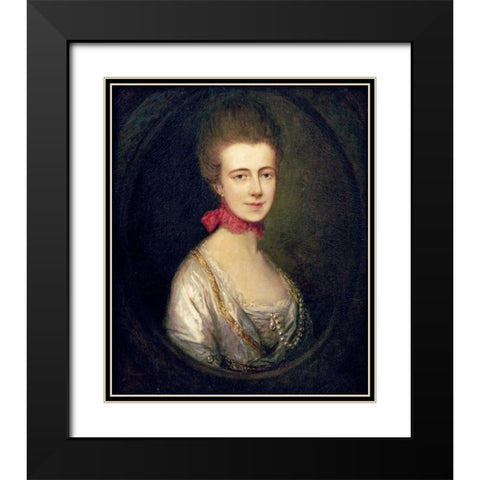 Portrait of Miss Boone Black Modern Wood Framed Art Print with Double Matting by Gainsborough, Thomas