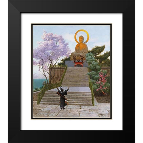 Japanese Imploring a Divinity Black Modern Wood Framed Art Print with Double Matting by Gerome, Jean Leon