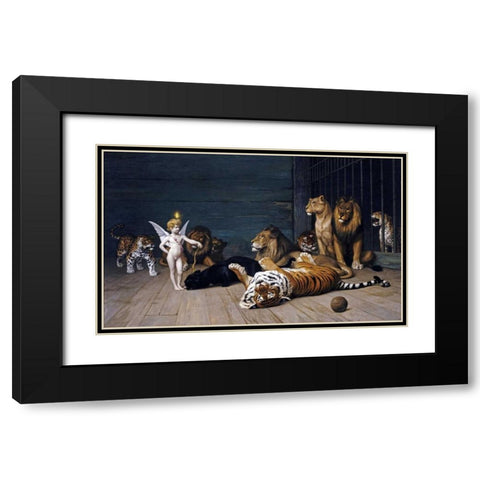 Whoever You Are, Here Is Your Master - Love, The Conqueror Black Modern Wood Framed Art Print with Double Matting by Gerome, Jean Leon