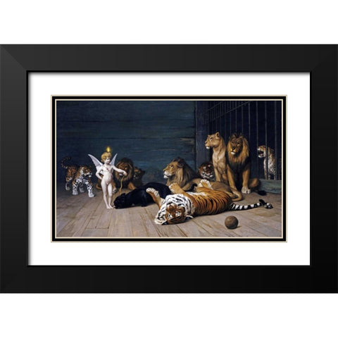Whoever You Are, Here Is Your Master - Love, The Conqueror Black Modern Wood Framed Art Print with Double Matting by Gerome, Jean Leon