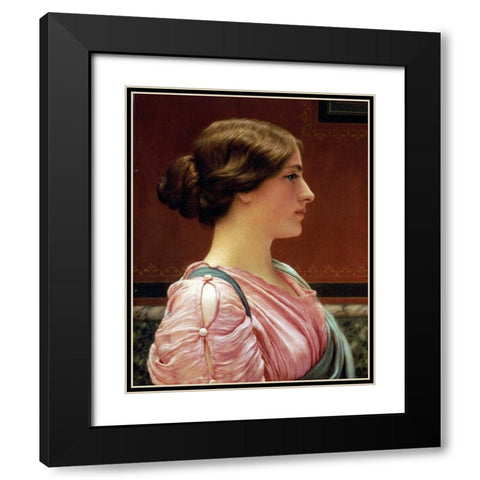 Cleonice Black Modern Wood Framed Art Print with Double Matting by Godward, John William