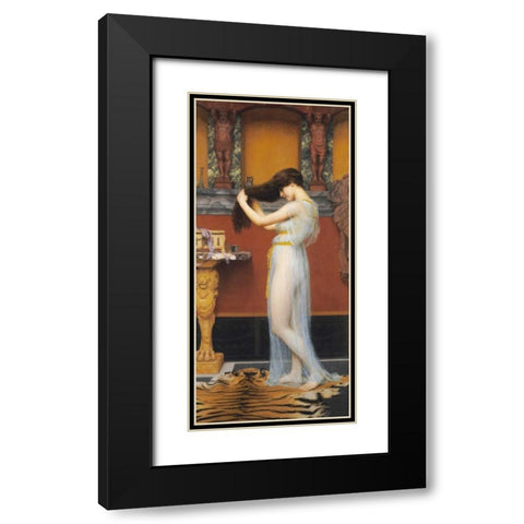 The Toilet Black Modern Wood Framed Art Print with Double Matting by Godward, John William