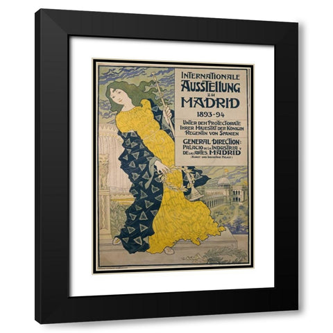 Internationale Ausstellung Zu Madrid Black Modern Wood Framed Art Print with Double Matting by Grasset, Eugene