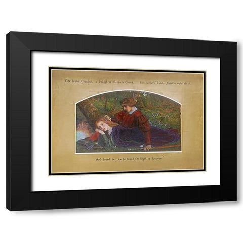 Enid and Geraint Black Modern Wood Framed Art Print with Double Matting by Hughes, Arthur
