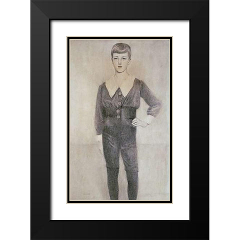 Prince Leopold of Belgium Black Modern Wood Framed Art Print with Double Matting by Khnopff, Fernand