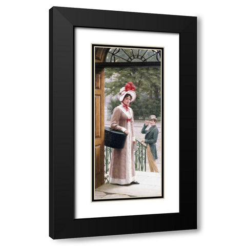 A Source of Admiration Black Modern Wood Framed Art Print with Double Matting by Leighton, Edmund Blair