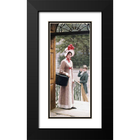 A Source of Admiration Black Modern Wood Framed Art Print with Double Matting by Leighton, Edmund Blair