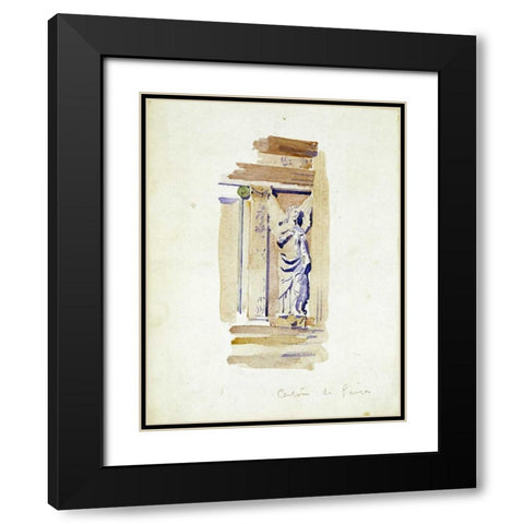 Study of an Angel Statue Black Modern Wood Framed Art Print with Double Matting by Mackintosh, Charles Rennie