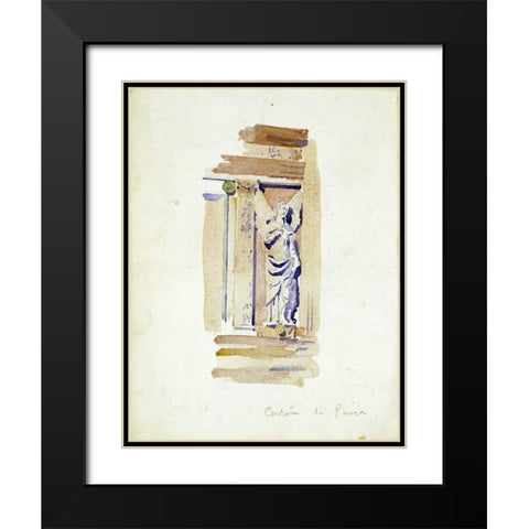 Study of an Angel Statue Black Modern Wood Framed Art Print with Double Matting by Mackintosh, Charles Rennie