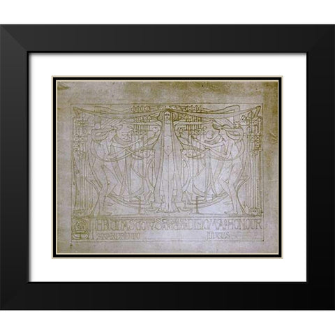 Diploma of Honour Design Black Modern Wood Framed Art Print with Double Matting by Mackintosh, Charles Rennie