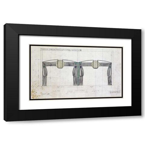 Design For An Exhibition Black Modern Wood Framed Art Print with Double Matting by Mackintosh, Charles Rennie