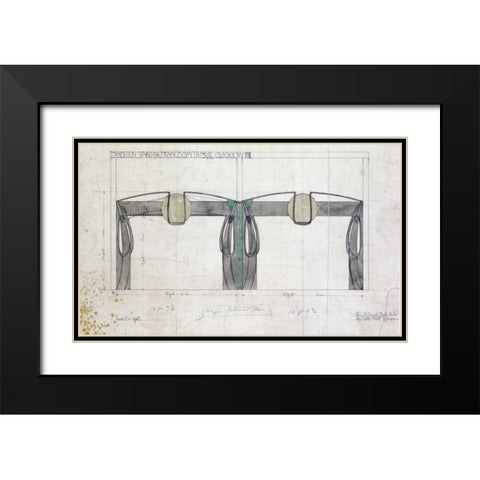 Design For An Exhibition Black Modern Wood Framed Art Print with Double Matting by Mackintosh, Charles Rennie