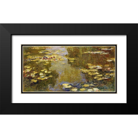 The Lily Pond Black Modern Wood Framed Art Print with Double Matting by Monet, Claude