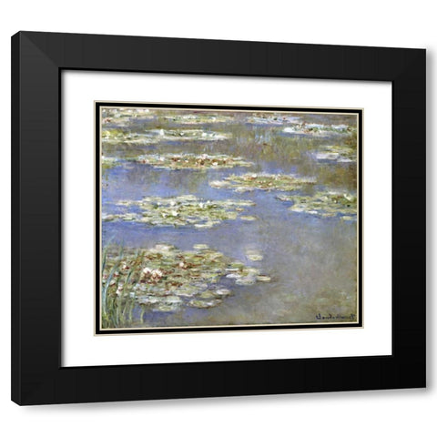 Nympheas, 1905 Black Modern Wood Framed Art Print with Double Matting by Monet, Claude