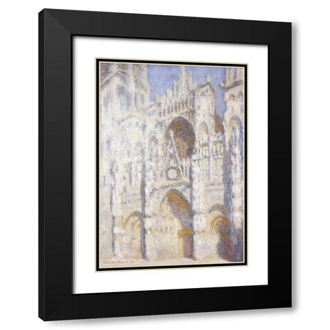 Rouen Cathedral in the Afternoon - The Gate in Full Sun Black Modern Wood Framed Art Print with Double Matting by Monet, Claude