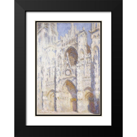 Rouen Cathedral in the Afternoon - The Gate in Full Sun Black Modern Wood Framed Art Print with Double Matting by Monet, Claude