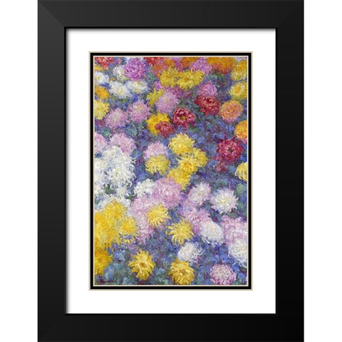Museumysanthemums Black Modern Wood Framed Art Print with Double Matting by Monet, Claude