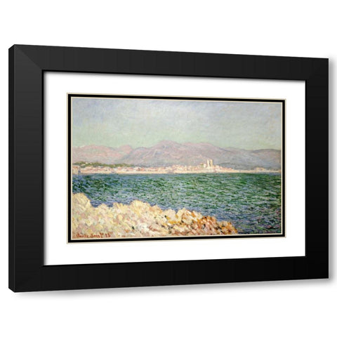Golfe dAntibes Black Modern Wood Framed Art Print with Double Matting by Monet, Claude
