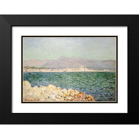 Golfe dAntibes Black Modern Wood Framed Art Print with Double Matting by Monet, Claude