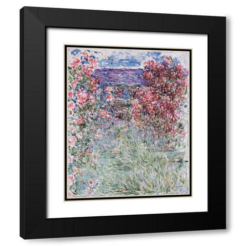 The House in the Roses Black Modern Wood Framed Art Print with Double Matting by Monet, Claude