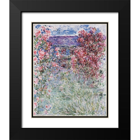 The House in the Roses Black Modern Wood Framed Art Print with Double Matting by Monet, Claude