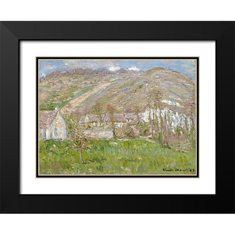 The Hamlet of Falaise, near Giverny, 1883 Black Modern Wood Framed Art Print with Double Matting by Monet, Claude