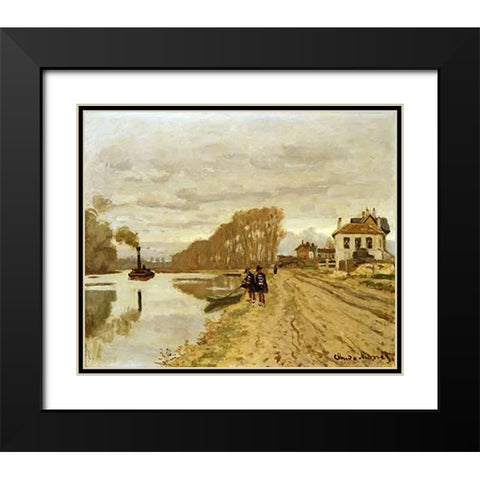 Infantrymen of the Flanant Guard on the Water Black Modern Wood Framed Art Print with Double Matting by Monet, Claude