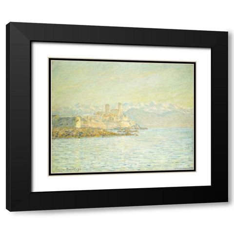 The Old Fort at Antibes Black Modern Wood Framed Art Print with Double Matting by Monet, Claude