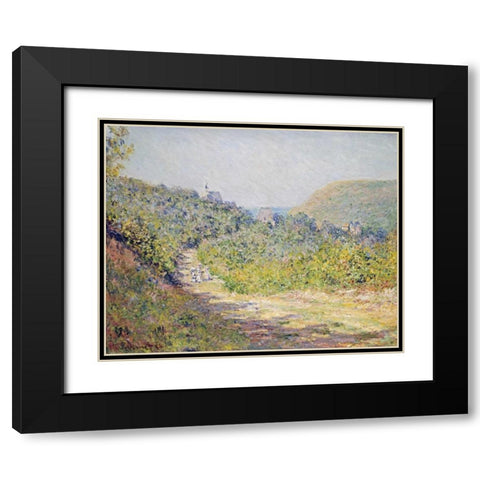 Aux Petites-Dalles, 1884 Black Modern Wood Framed Art Print with Double Matting by Monet, Claude