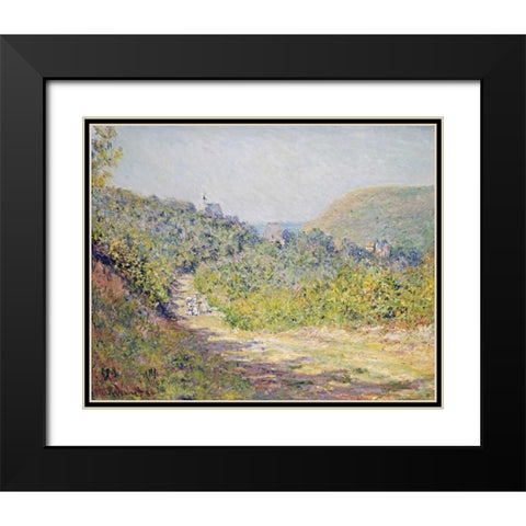Aux Petites-Dalles, 1884 Black Modern Wood Framed Art Print with Double Matting by Monet, Claude