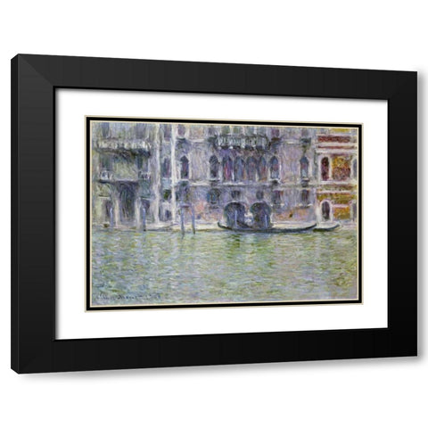 Palazzo da Mula, Venice Black Modern Wood Framed Art Print with Double Matting by Monet, Claude