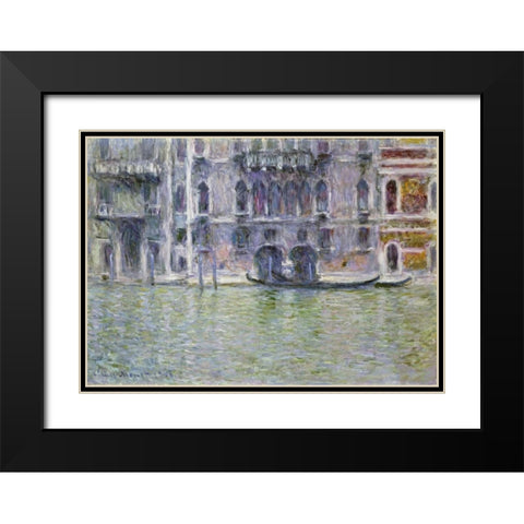 Palazzo da Mula, Venice Black Modern Wood Framed Art Print with Double Matting by Monet, Claude