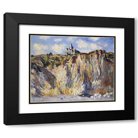 Church of Varengeville, in the Morning Black Modern Wood Framed Art Print with Double Matting by Monet, Claude