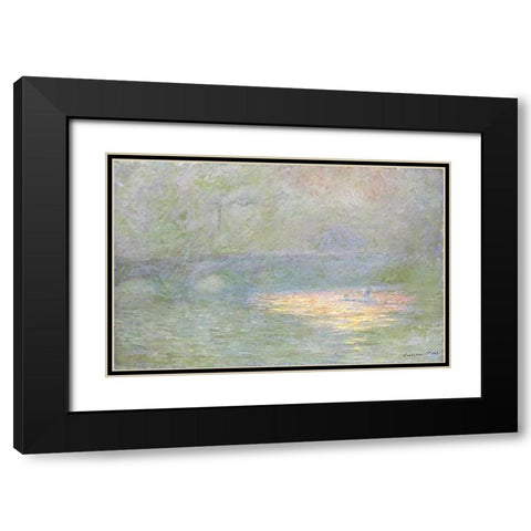 Waterloo Bridge, 1902 Black Modern Wood Framed Art Print with Double Matting by Monet, Claude