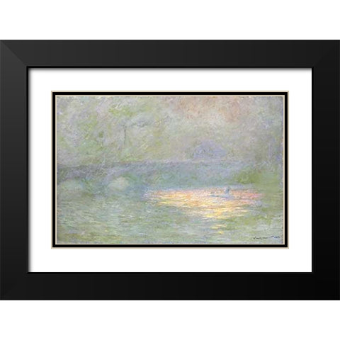 Waterloo Bridge, 1902 Black Modern Wood Framed Art Print with Double Matting by Monet, Claude