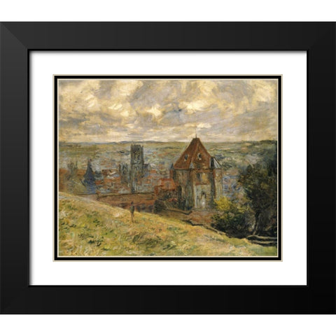 Dieppe Black Modern Wood Framed Art Print with Double Matting by Monet, Claude