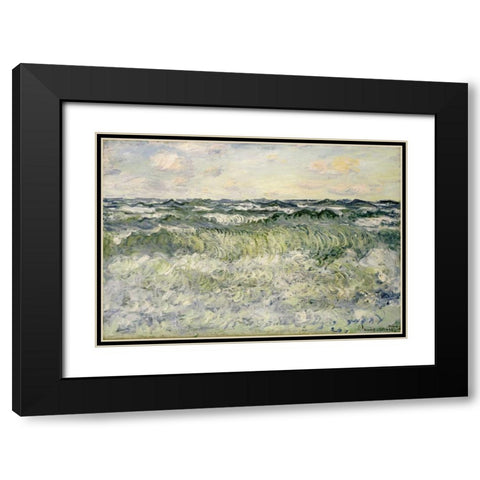 Marine - Etude de mer Black Modern Wood Framed Art Print with Double Matting by Monet, Claude