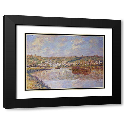 End of the Afternoon, Vetheuil Black Modern Wood Framed Art Print with Double Matting by Monet, Claude