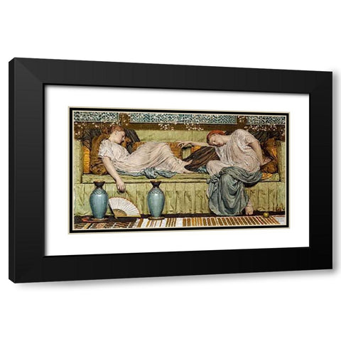 Apples Black Modern Wood Framed Art Print with Double Matting by Moore, Albert Joseph