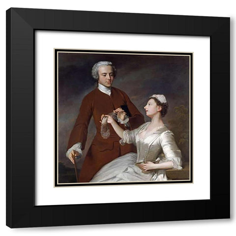 Portrait of Sir Edward and Lady Turner Black Modern Wood Framed Art Print with Double Matting by Ramsay, Allan