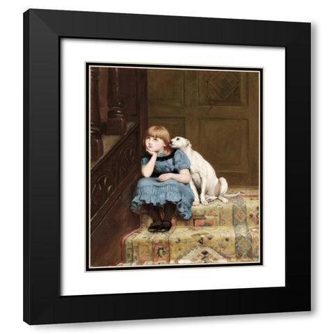 Sympathy Black Modern Wood Framed Art Print with Double Matting by Riviere, Briton