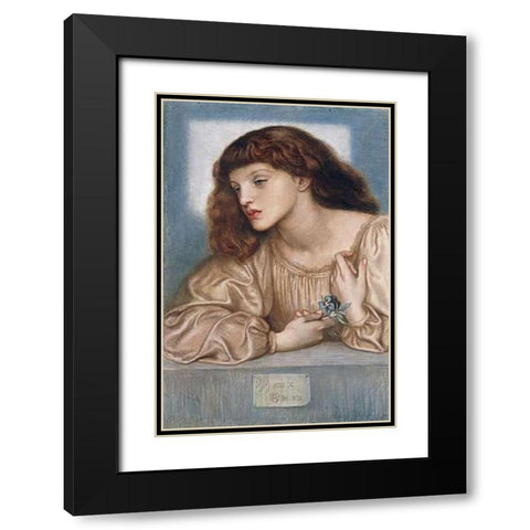 May Morris Black Modern Wood Framed Art Print with Double Matting by Rossetti, Dante Gabriel