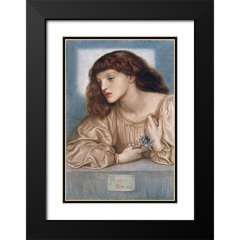 May Morris Black Modern Wood Framed Art Print with Double Matting by Rossetti, Dante Gabriel